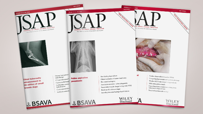 Three sample issues of the BSAVA Journal of Small Animal Practice (JSAP) magazine.